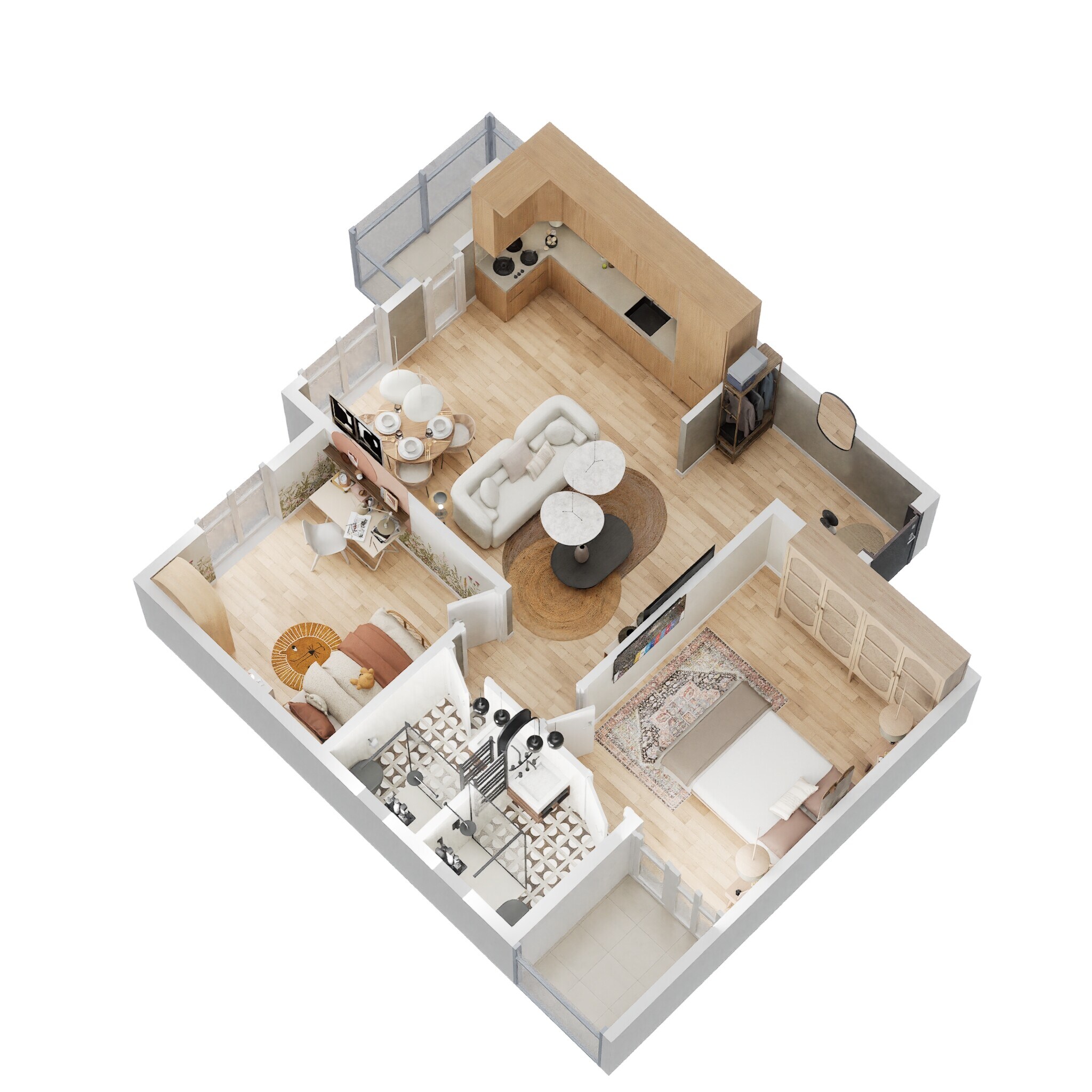 Floor plan of 2 BHK 1025 Sq. Ft. Apartment in Sowparnika The Columns, Bangalore