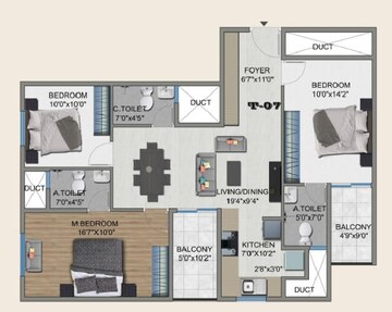  3 BHK Apartment at Sowparnika The Columns, Whitefield – for Sale