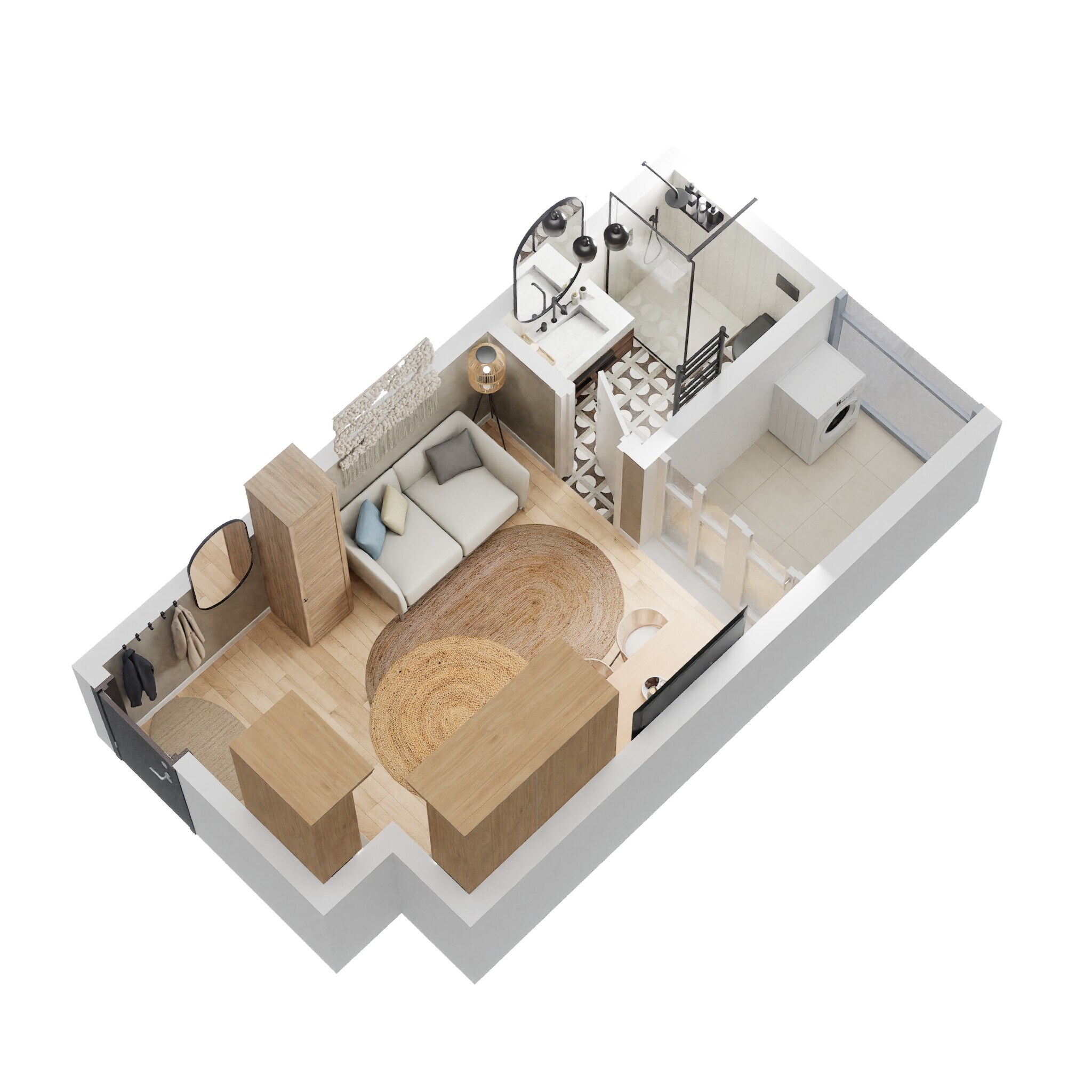 Floor plan of 330 Sq. Ft. Studio in Sowparnika The Columns, Bangalore