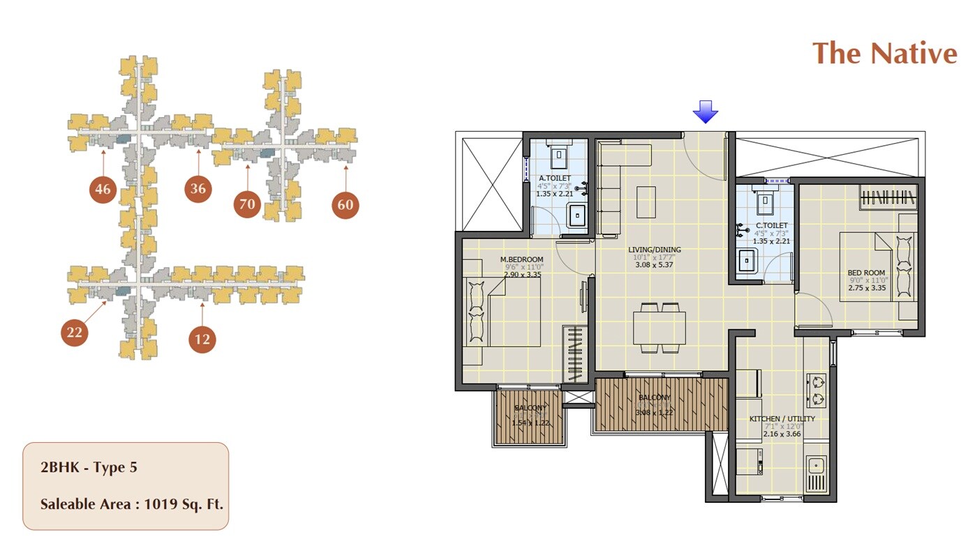 2 BHK 1019 Sq. Ft. Apartment