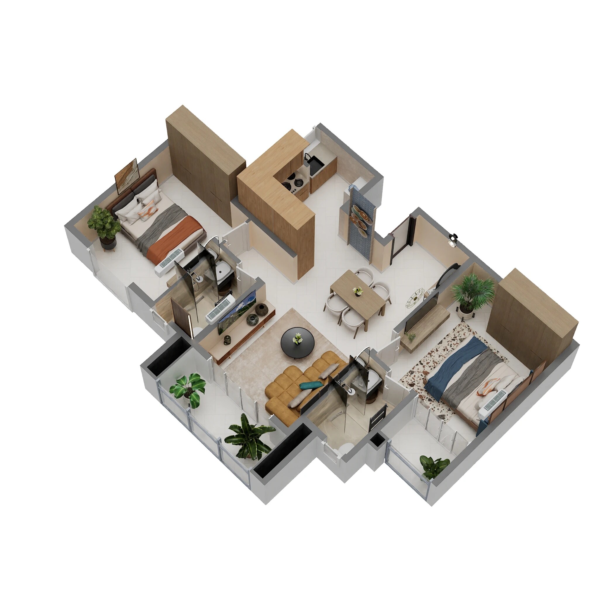 2 BHK 1073 Sq. Ft. Apartment