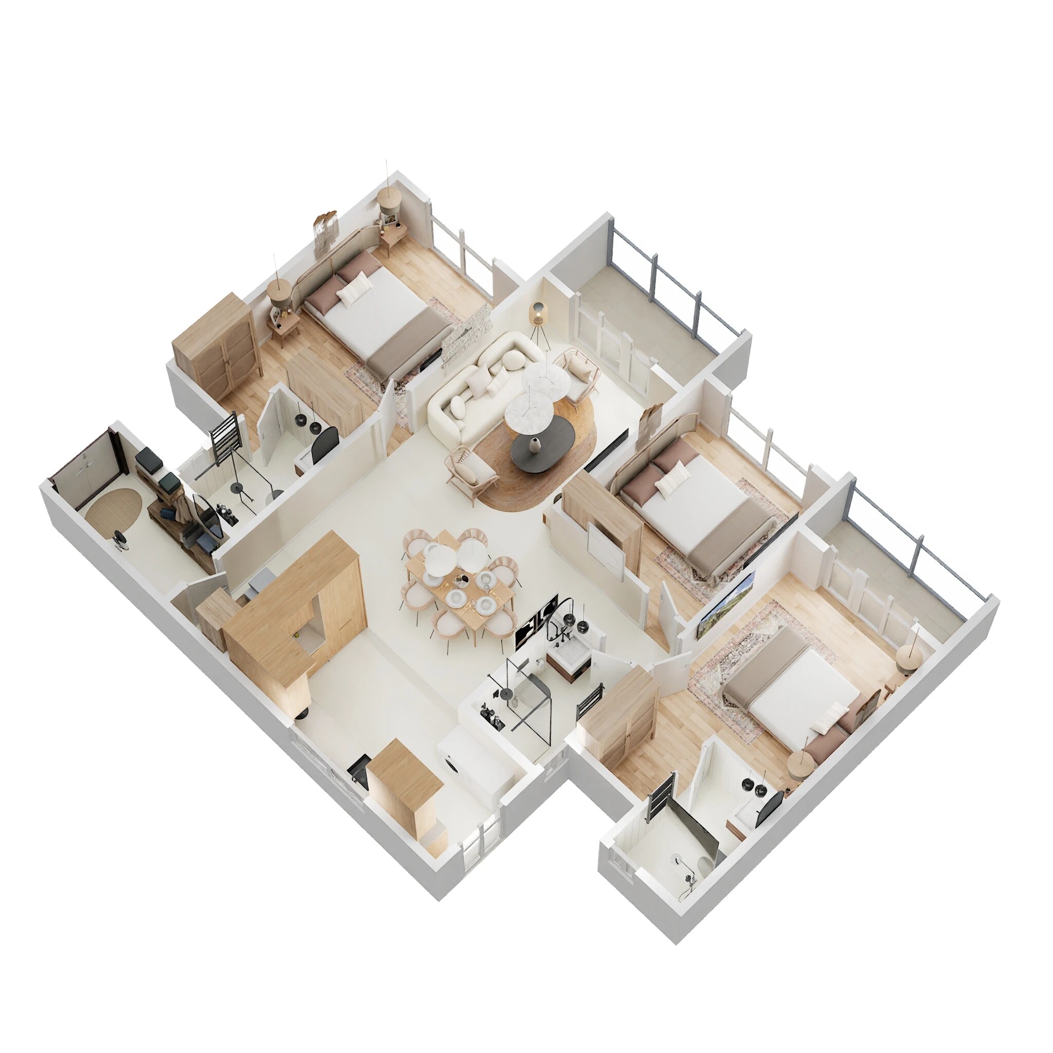 Floor plan of 3 BHK 1760 Sq. Ft. Apartment in Spectra Parijatha, Bangalore