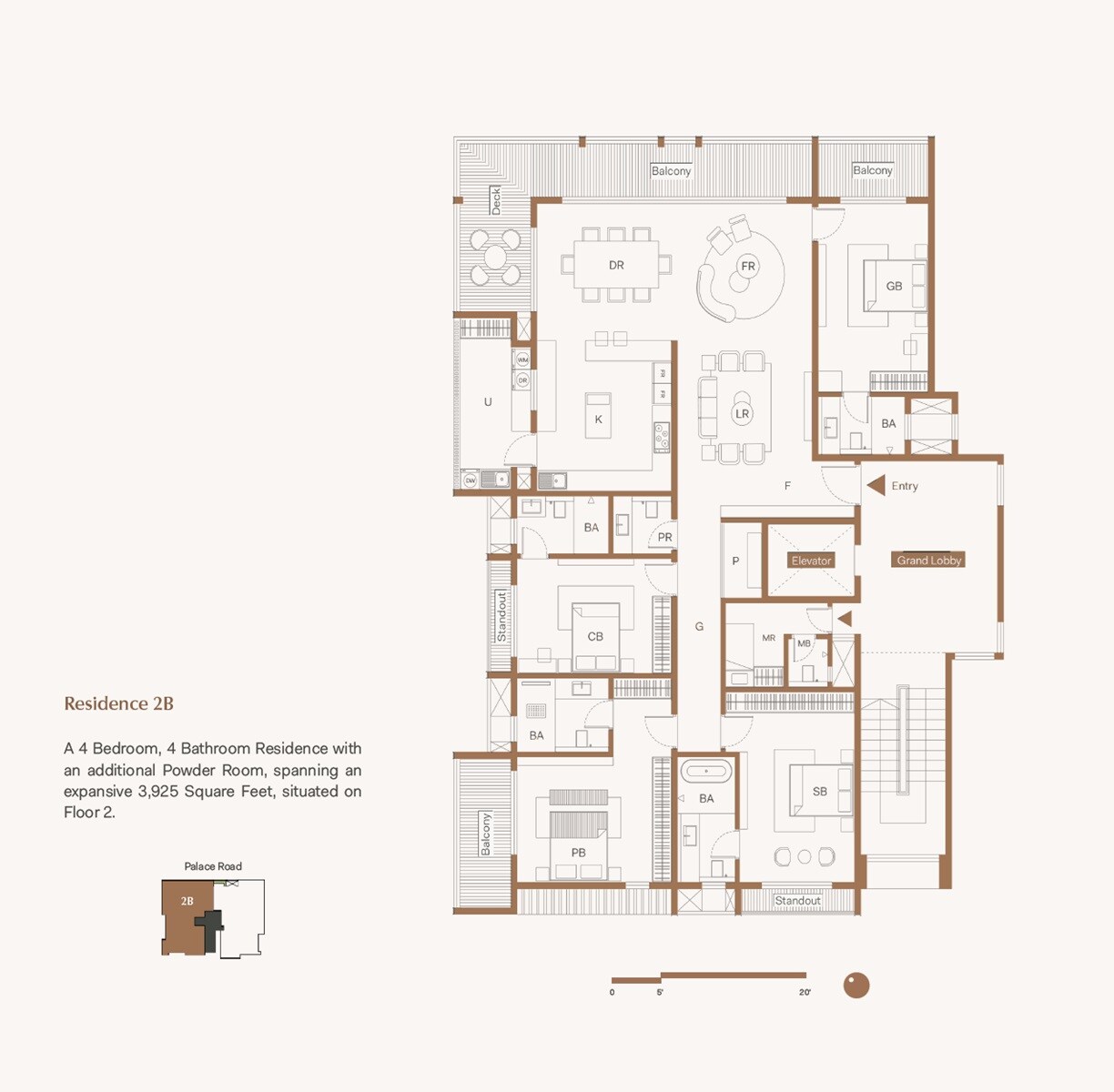 Floor plan of 4 BHK 3925 Sq. Ft. Apartment in Spectra Reserve, Bangalore