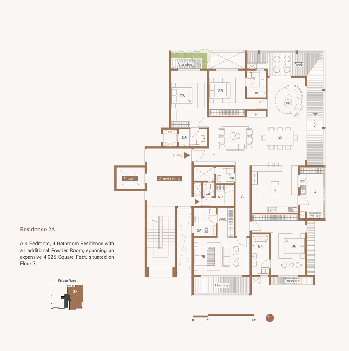 Floor plan of 4 BHK 4025 Sq. Ft. Apartment in Spectra Reserve, Bangalore