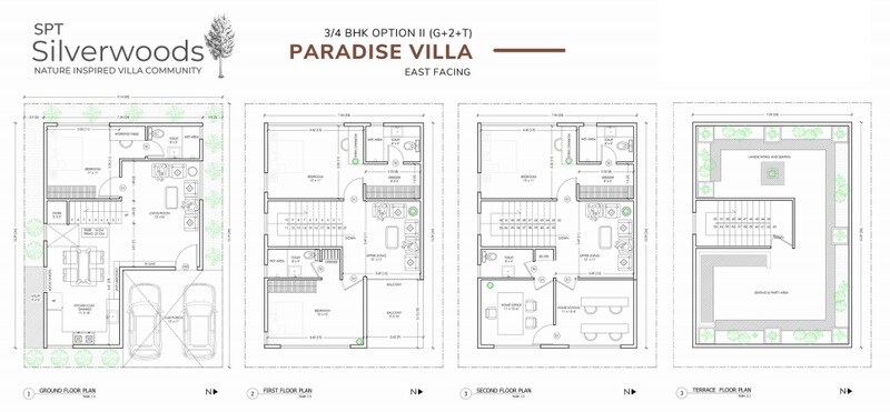 Floor plan of 4 BHK 2580 Sq. Ft. Villa in SPT Silverwoods, Bangalore