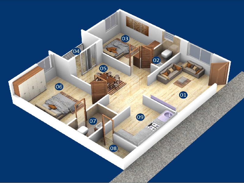 2 BHK 1173 Sq. Ft. Apartment in Sree Adithya Lotus Park