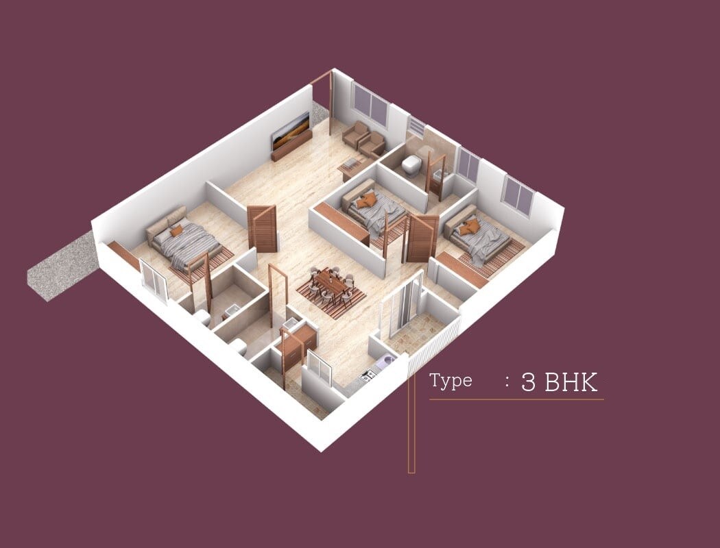 3 BHK 1446 Sq. Ft. Apartment
