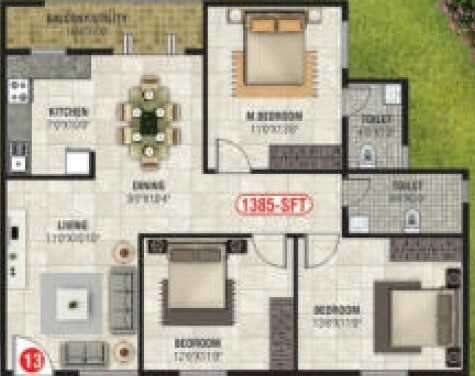 sri balaji emerald apartment 3 bhk 1385sqft 20215602235612