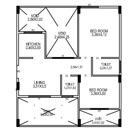 2 BHK 1195 Sq. Ft. Apartment