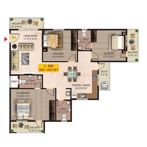 sri mitra solitaire apartment 3bhk 1555sqft 1