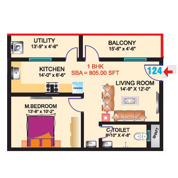 sri mitra symphony apartment 1bhk 805sqft 1
