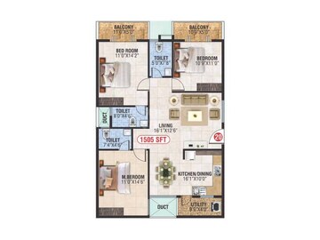  3 BHK Apartment at Sri Sathvik Nandanam, Kaggadasapura – for Sale