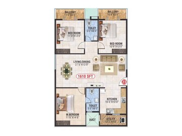  3 BHK Apartment at Sri Sathvik Nandanam, Kaggadasapura – for Sale