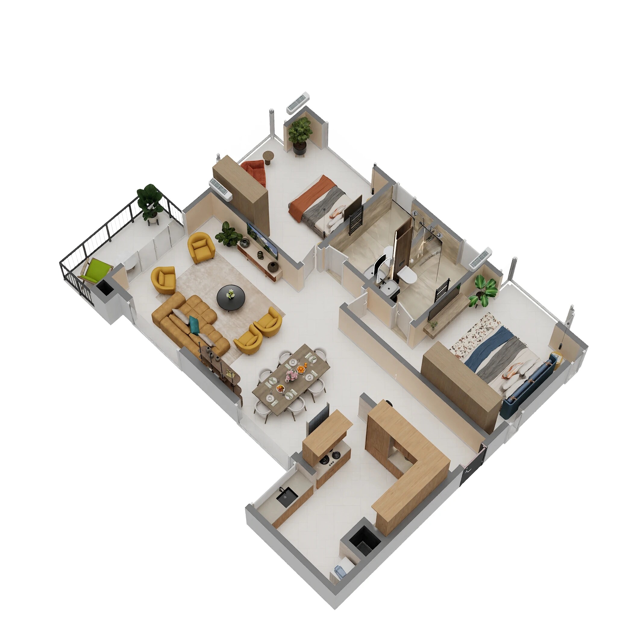 2 BHK 1450 Sq. Ft. Apartment