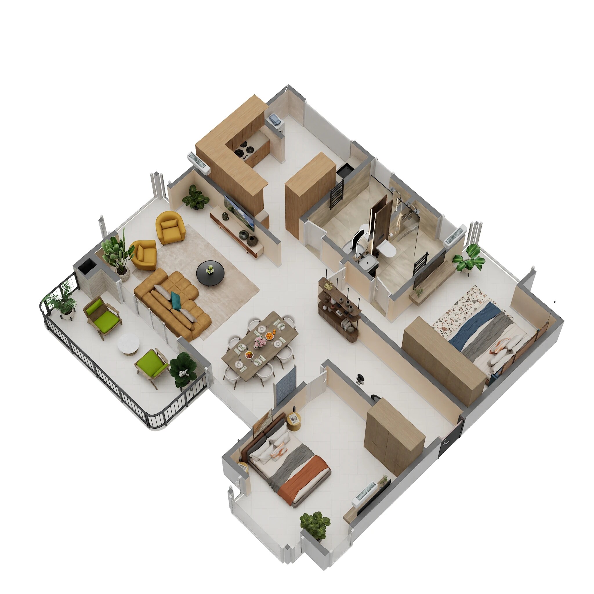 2 BHK 1550 Sq. Ft. Apartment