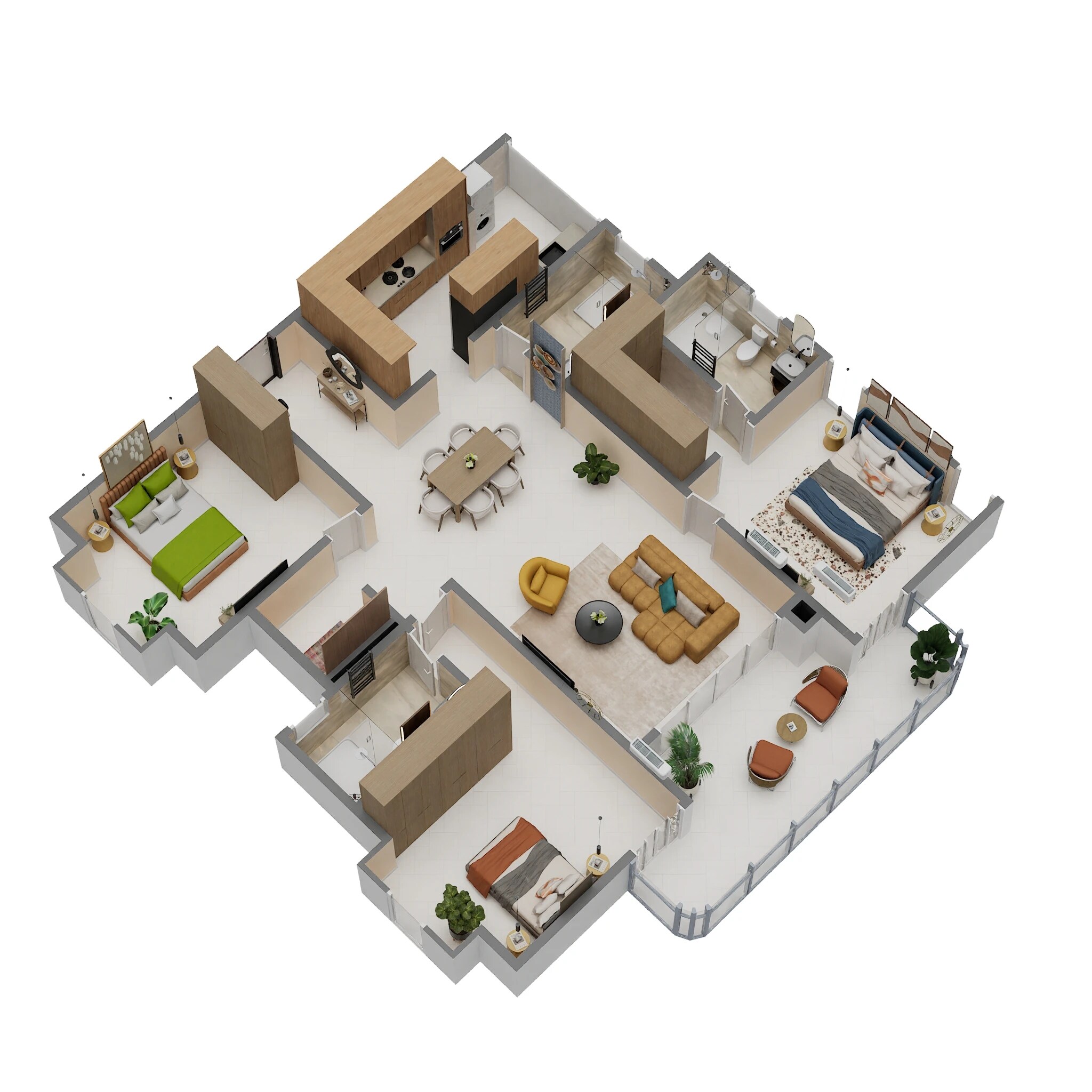 3 BHK 2050 Sq. Ft. Apartment
