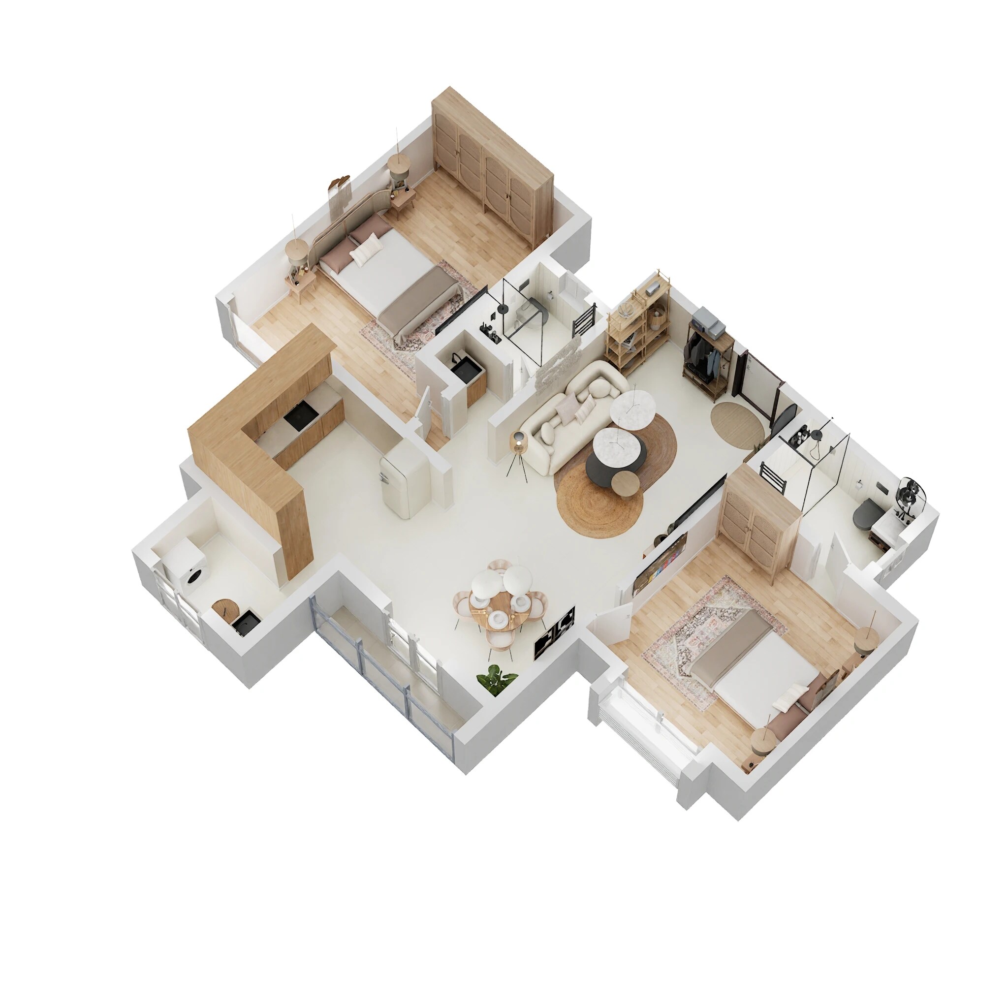 Floor plan of 2 BHK 1272 Sq. Ft. Apartment in Sri Sumeru Harivishram, Bangalore