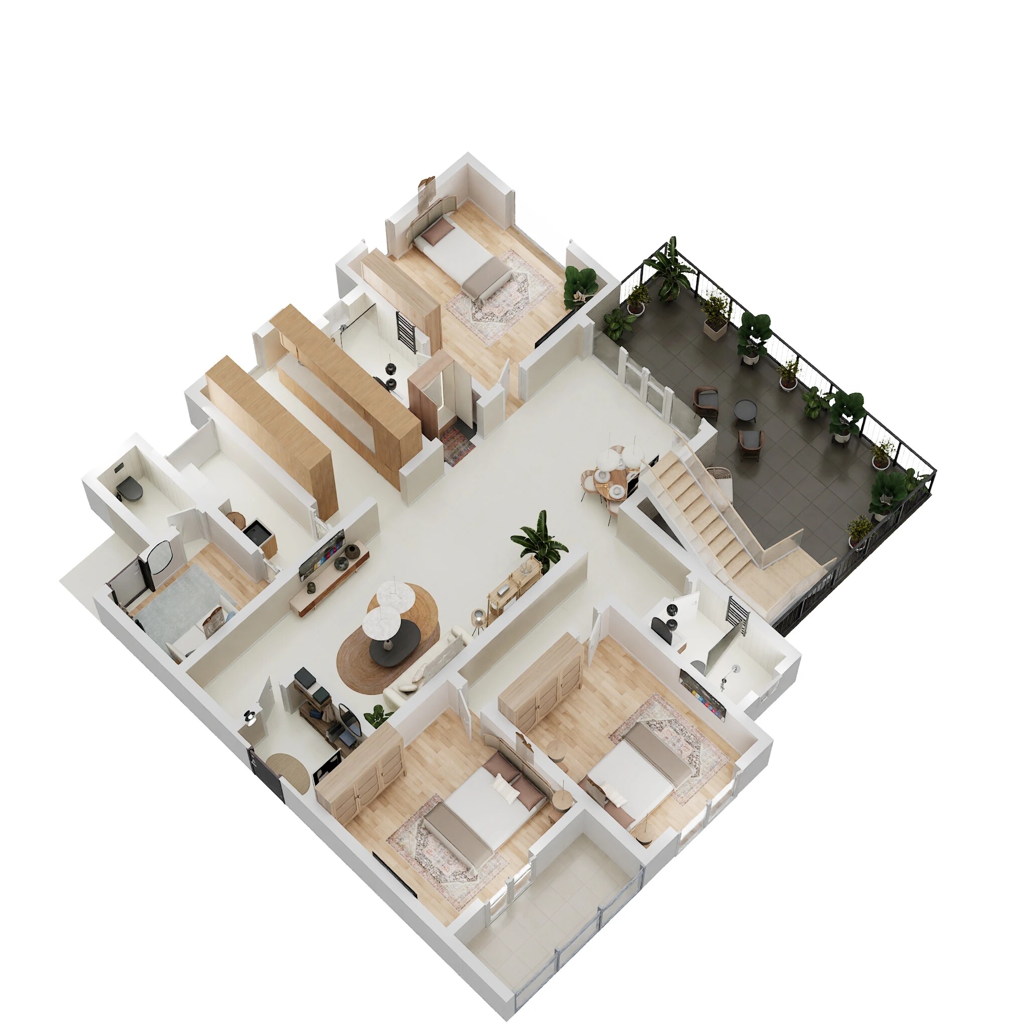 Floor plan of 3 BHK 2076 Sq. Ft. Apartment in Sri Sumeru Harivishram, Bangalore