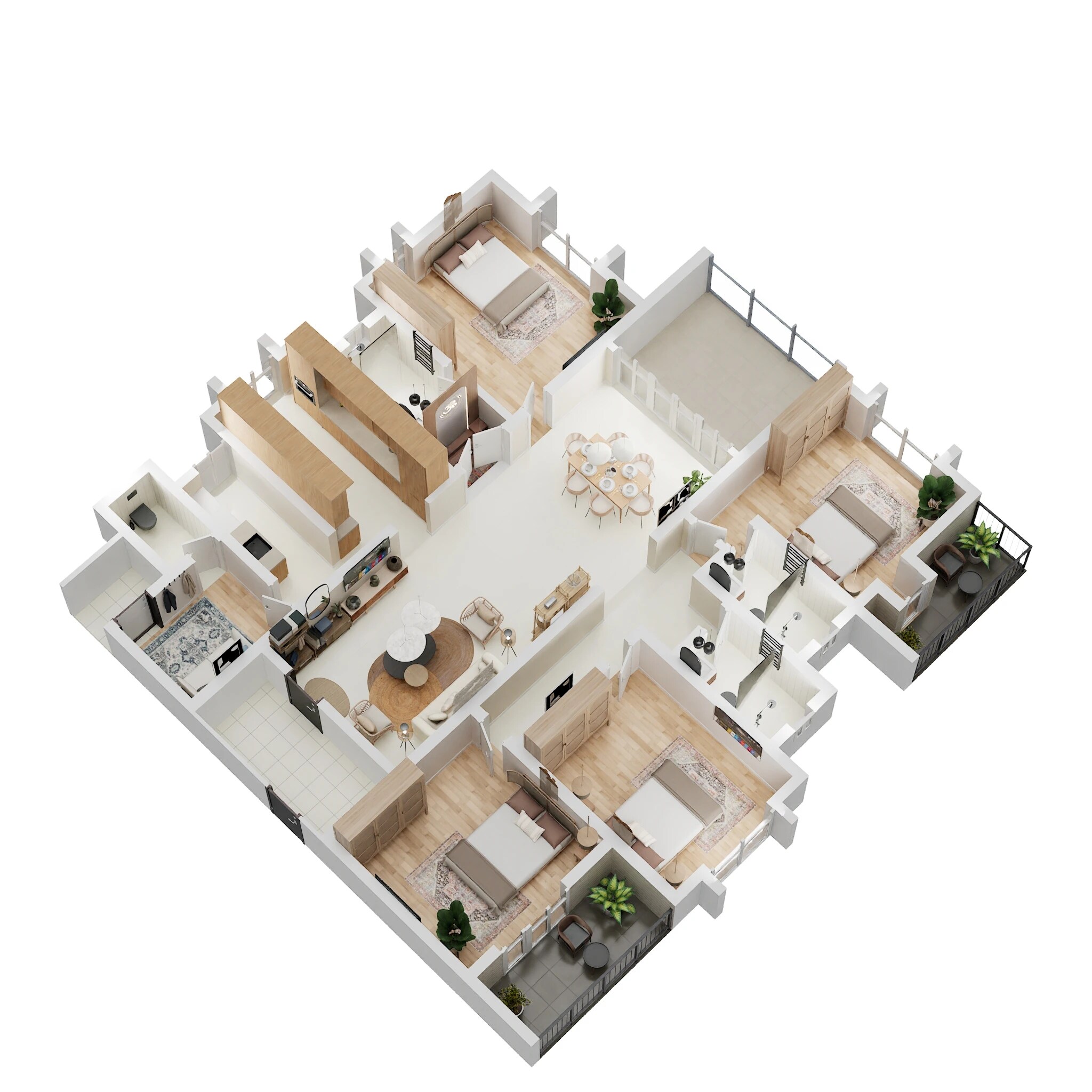 Floor plan of 4 BHK 2489 Sq. Ft. Apartment in Sri Sumeru Harivishram, Bangalore