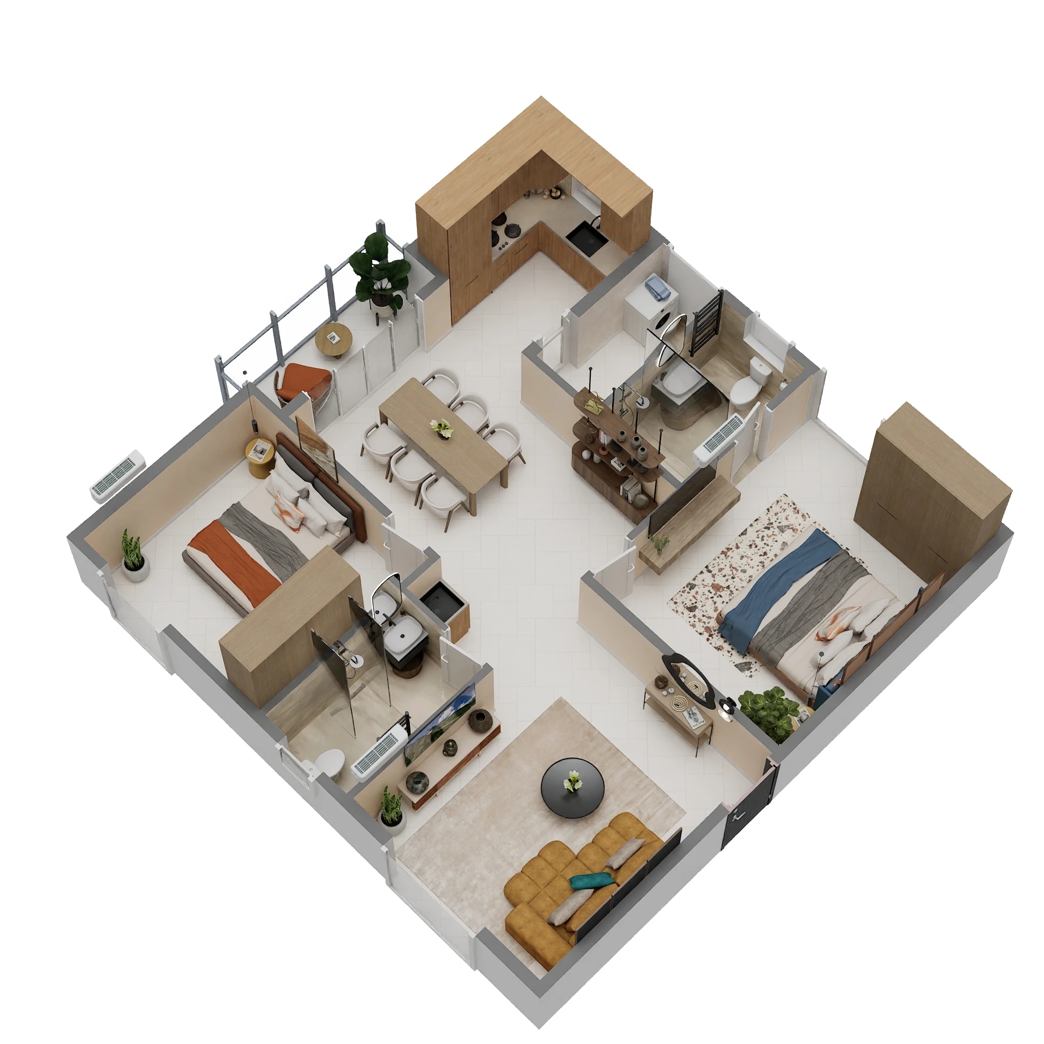Floor plan of 2 BHK 1115 Sq. Ft. Apartment in Sri The Pearl Paradise, Bangalore