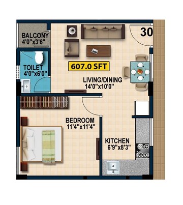 2 BHK Apartment at Sriven Daksha Elite, Bommasandra – for Sale