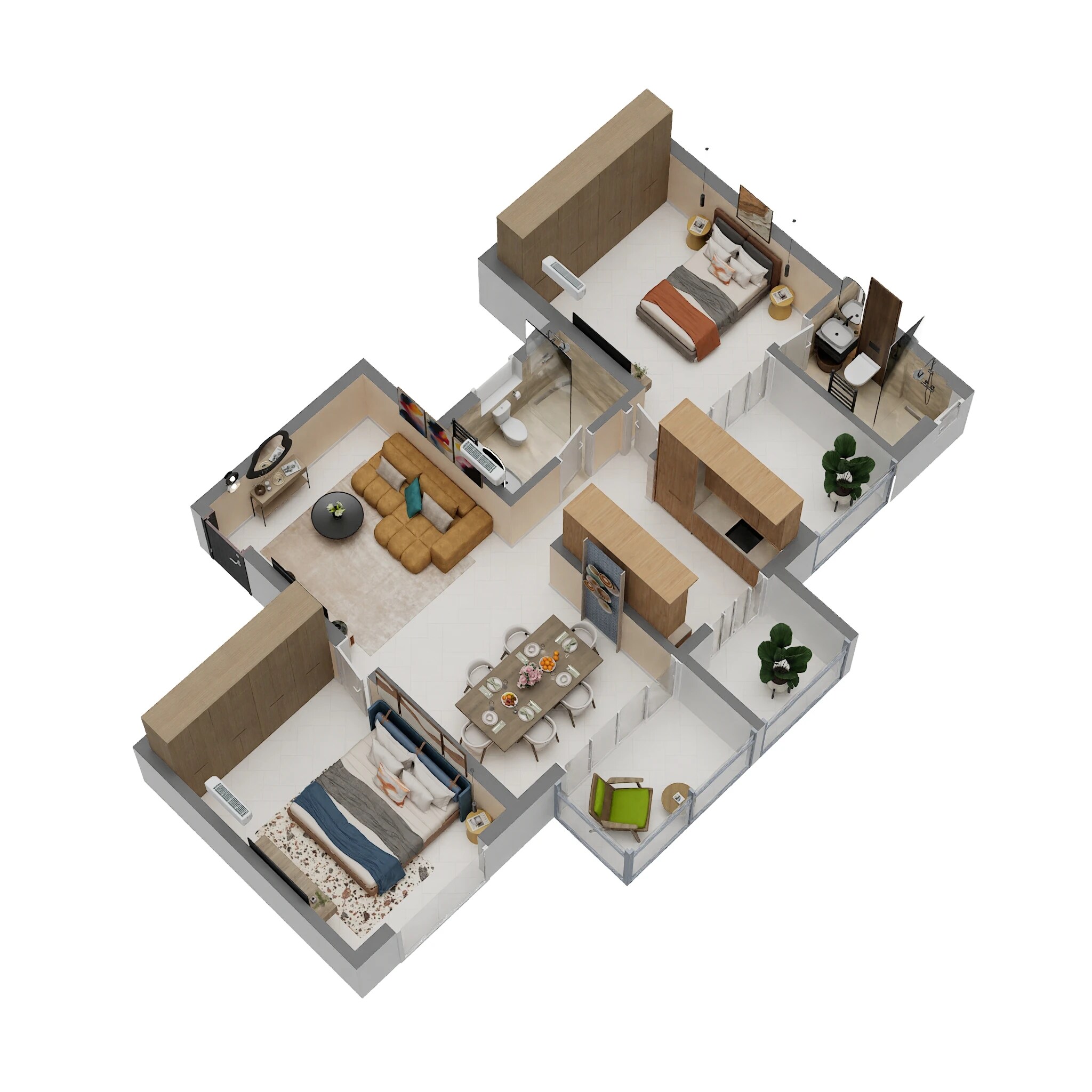 2 BHK 1060 Sq. Ft. Apartment