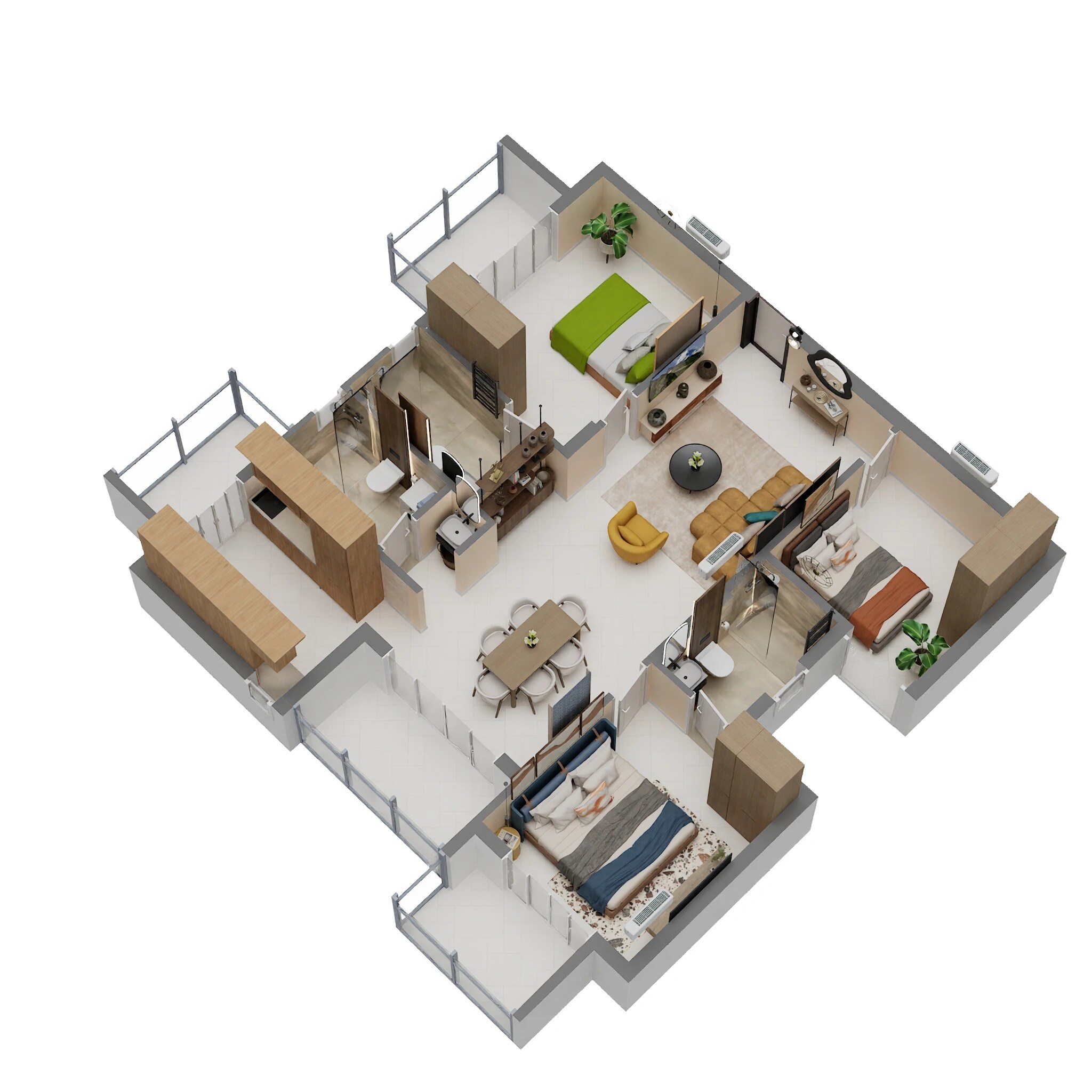 3 BHK 1362 Sq. Ft. Apartment