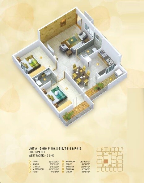 2 BHK 1224 Sq. Ft. Apartment