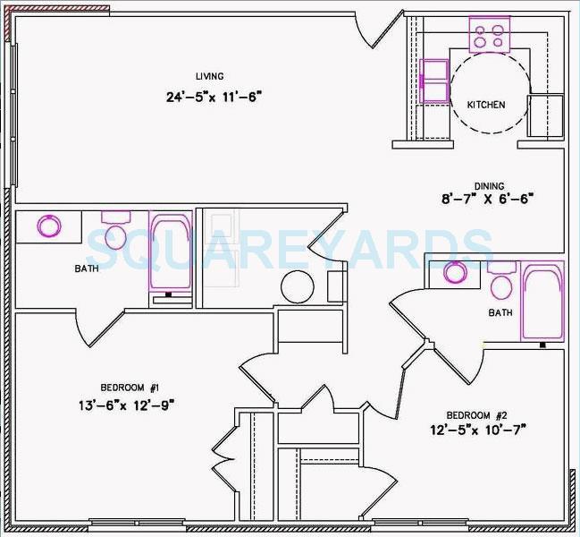 2 BHK 1086 Sq. Ft. Apartment