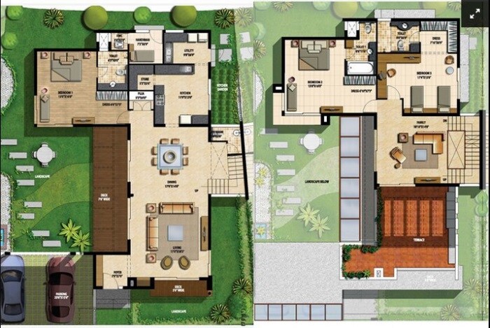 Floor plan of 3 BHK 3000 Sq. Ft. Villa in Sterling Villa Grande Phase 2, Bangalore