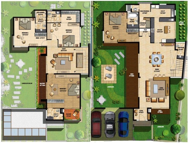 Floor plan of 4 BHK 5028 Sq. Ft. Villa in Sterling Villa Grande Phase 2, Bangalore