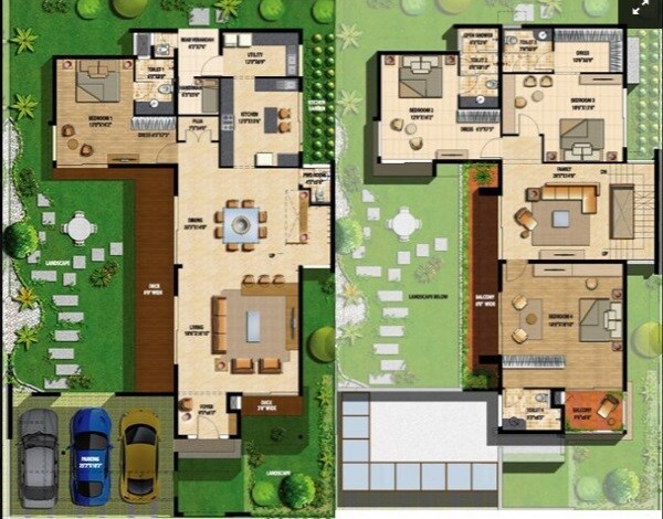 Floor plan of 4 BHK 4675 Sq. Ft. Villa in Sterling Villa Grande Phase 2, Bangalore