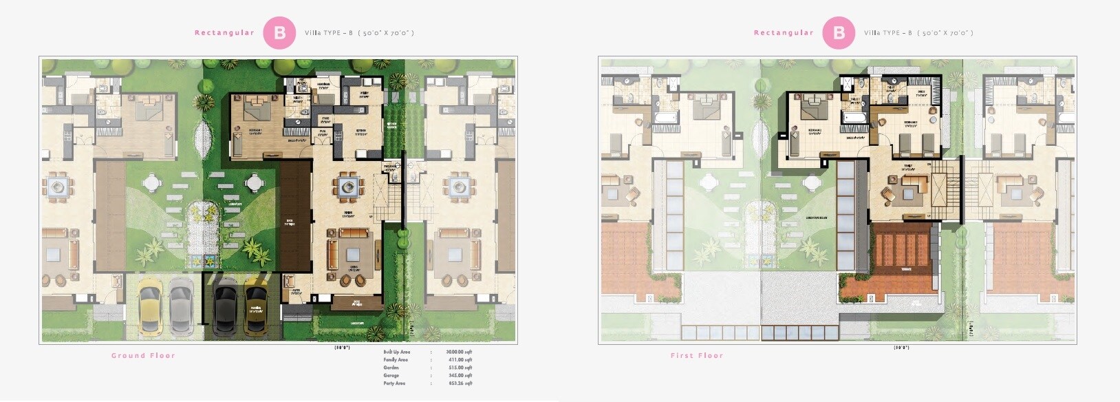 Floor plan of 3 BHK 3000 Sq. Ft. Villa in Sterling Villa Grande, Bangalore
