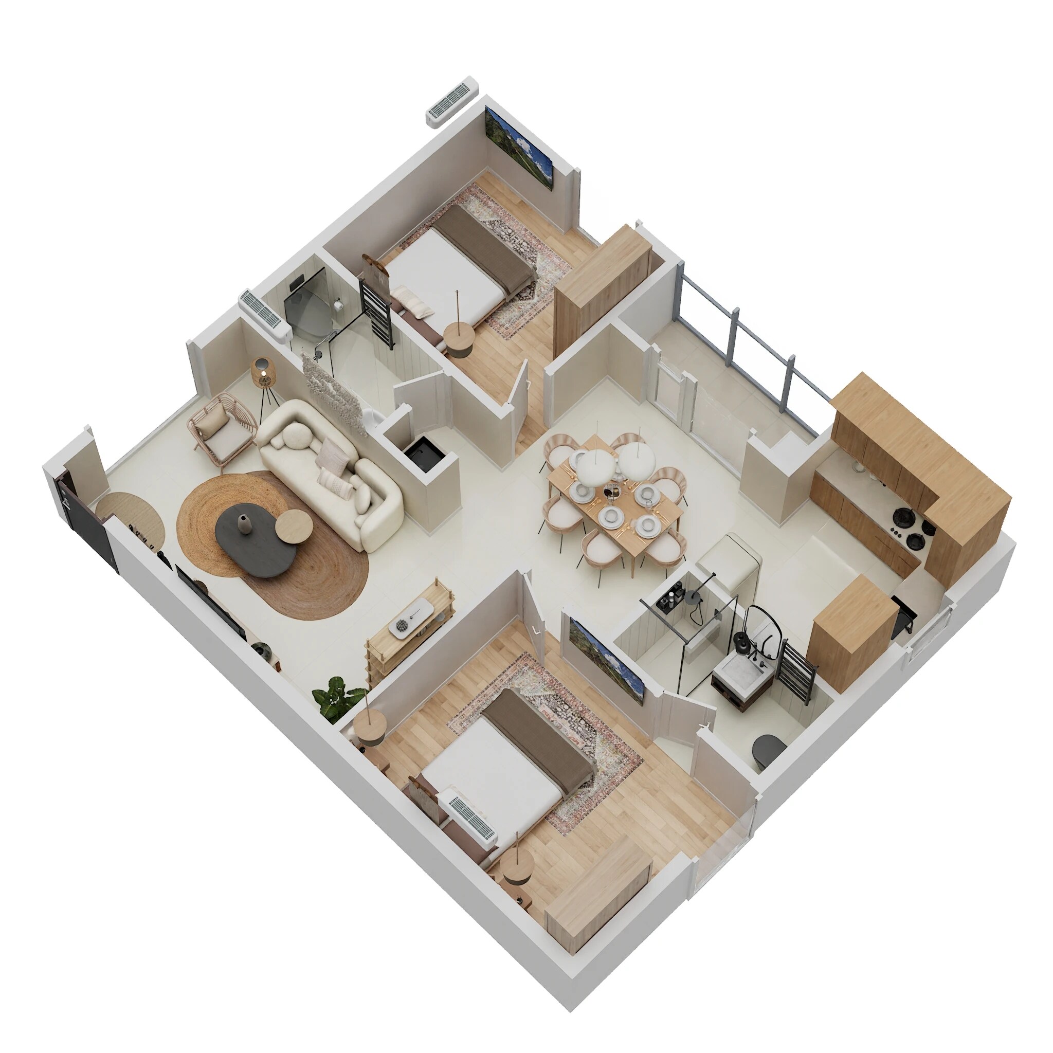 Floor plan of 2 BHK 1007 Sq. Ft. Apartment in STSK Nature Elation, Bangalore