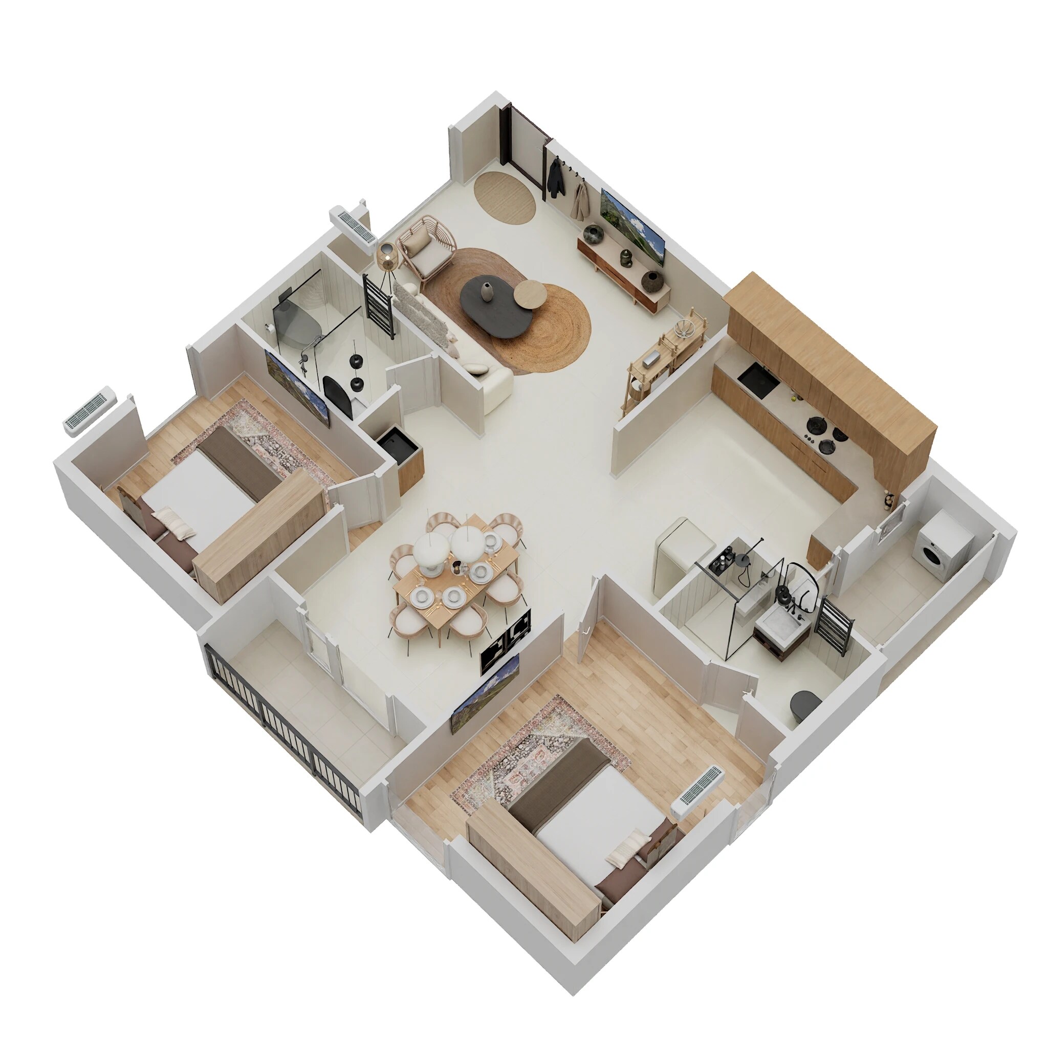 Floor plan of 2 BHK 1170 Sq. Ft. Apartment in STSK Nature Elation, Bangalore