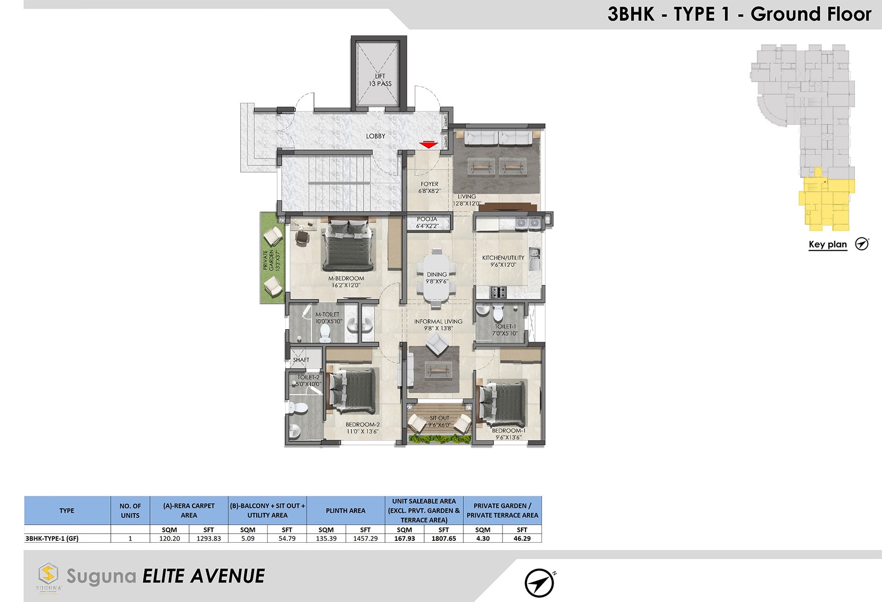 3 BHK 1807 Sq. Ft. Apartment in Suguna Elite Avenue