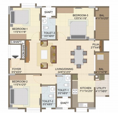 Suguna Pristine Square Floor Plans - Raja Rajeshwari Nagar, Bangalore