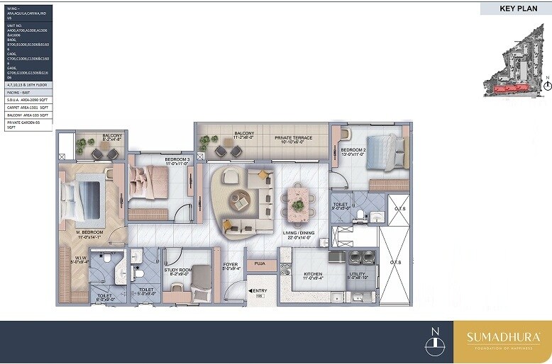 4 BHK 2090 Sq. Ft. Apartment