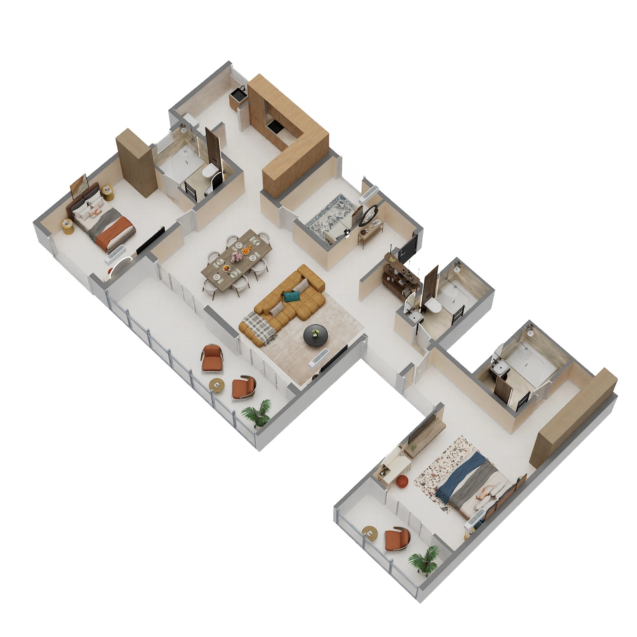 Floor plan of 4 BHK 2255 Sq. Ft. Apartment in Sumadhura Edition, Bangalore