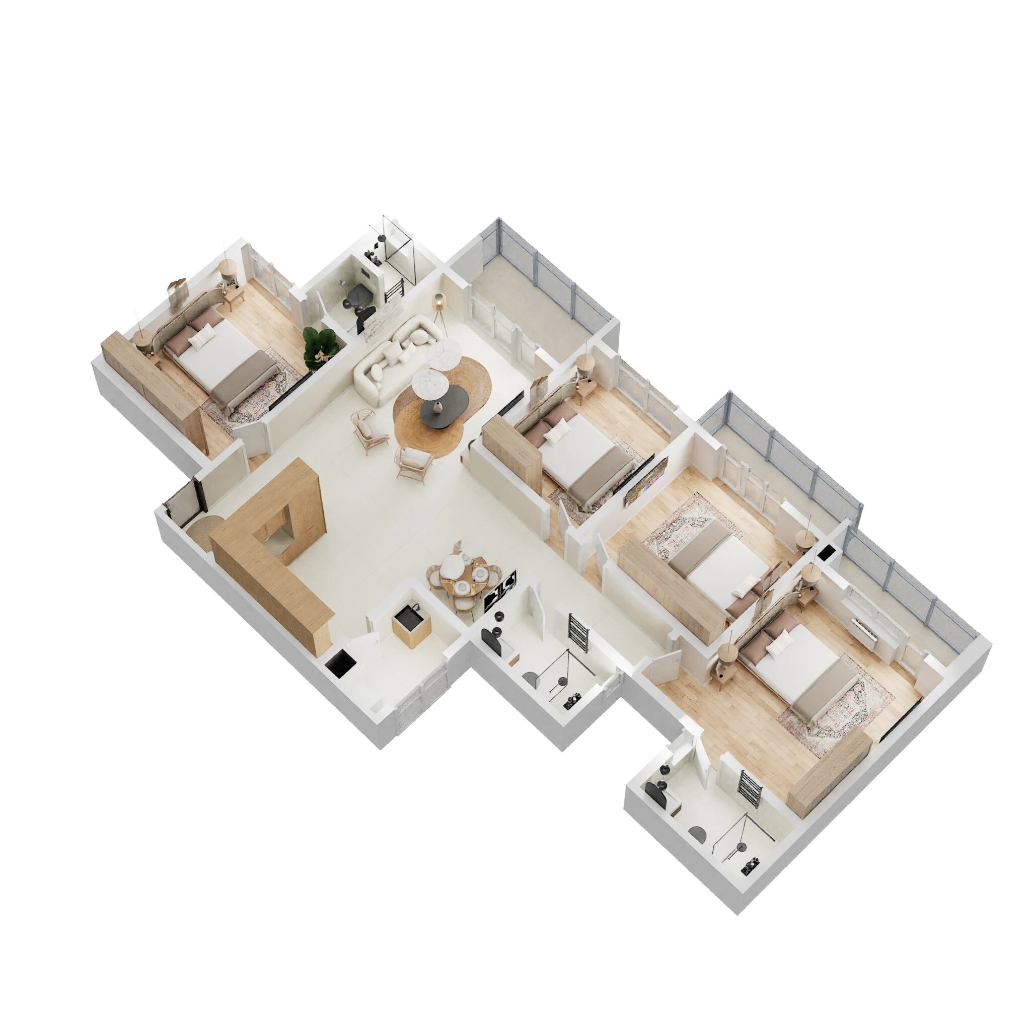 4 BHK 1950 Sq. Ft. Apartment