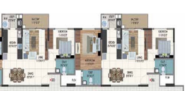 Floor plan of 3 BHK 1696 Sq. Ft. Apartment in Sumadhura Nandanam, Bangalore