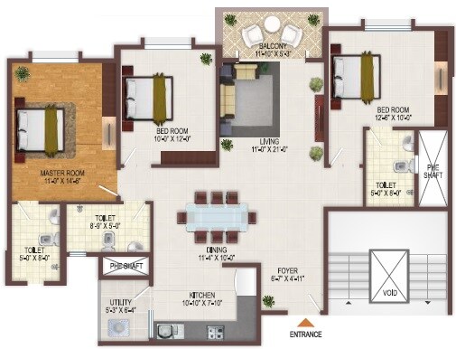 3 BHK 1470 Sq. Ft. Apartment