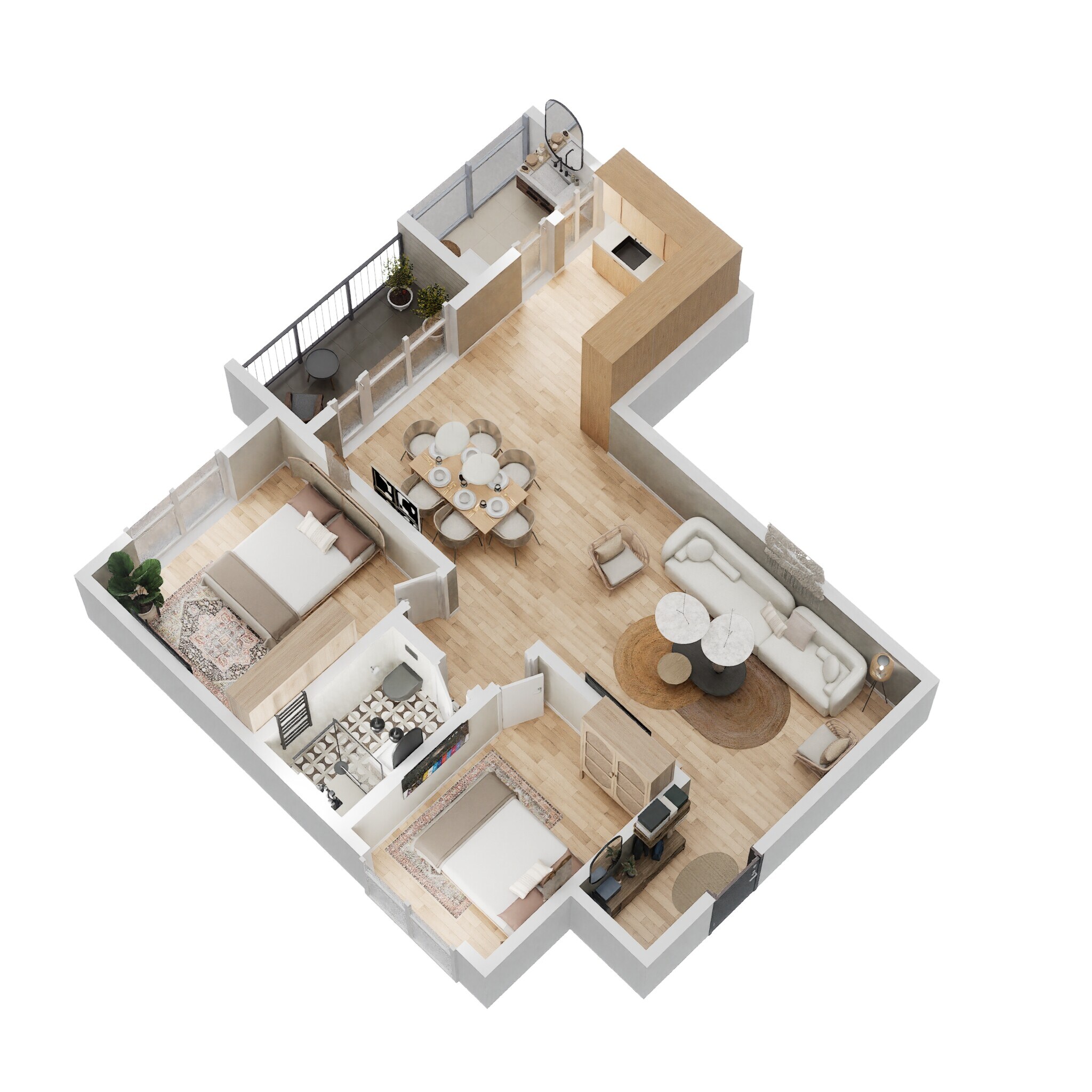 2 BHK 1225 Sq. Ft. Apartment