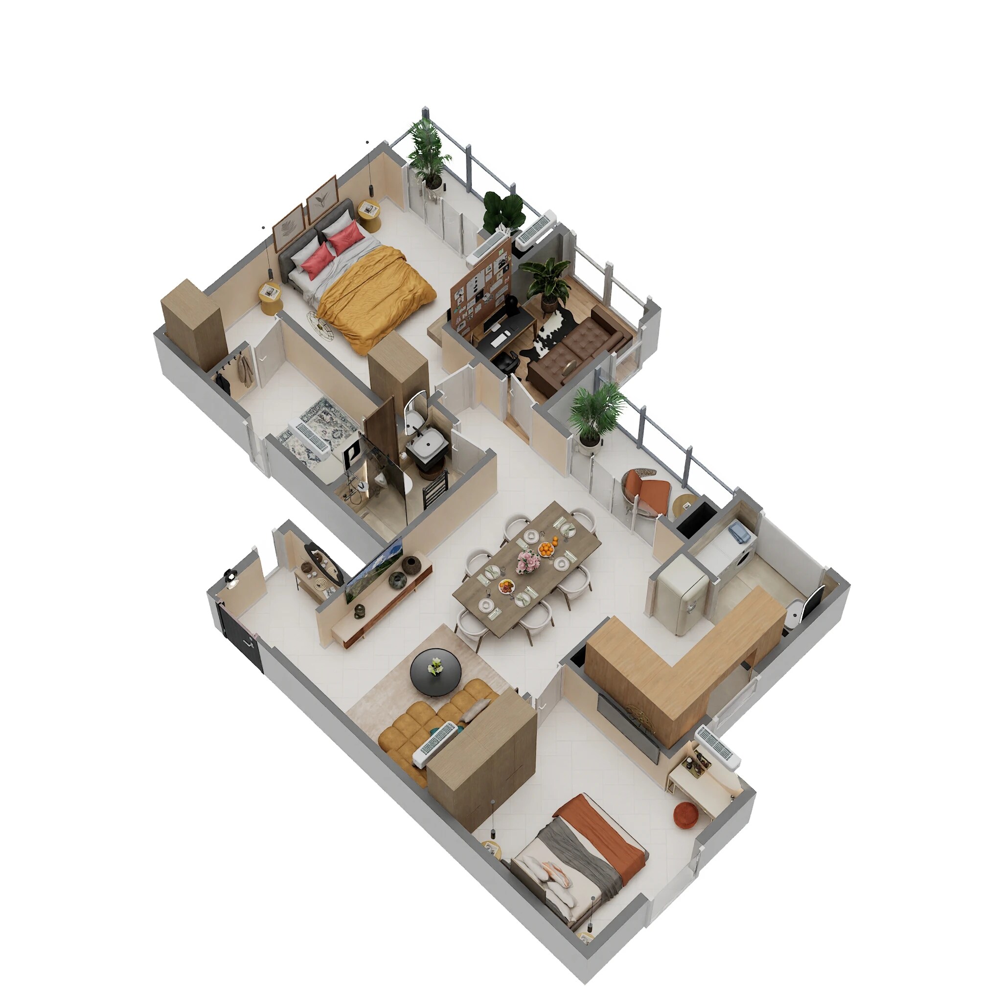 Floor plan of 2 BHK 1705 Sq. Ft. Apartment in Sumadhura Solace, Bangalore