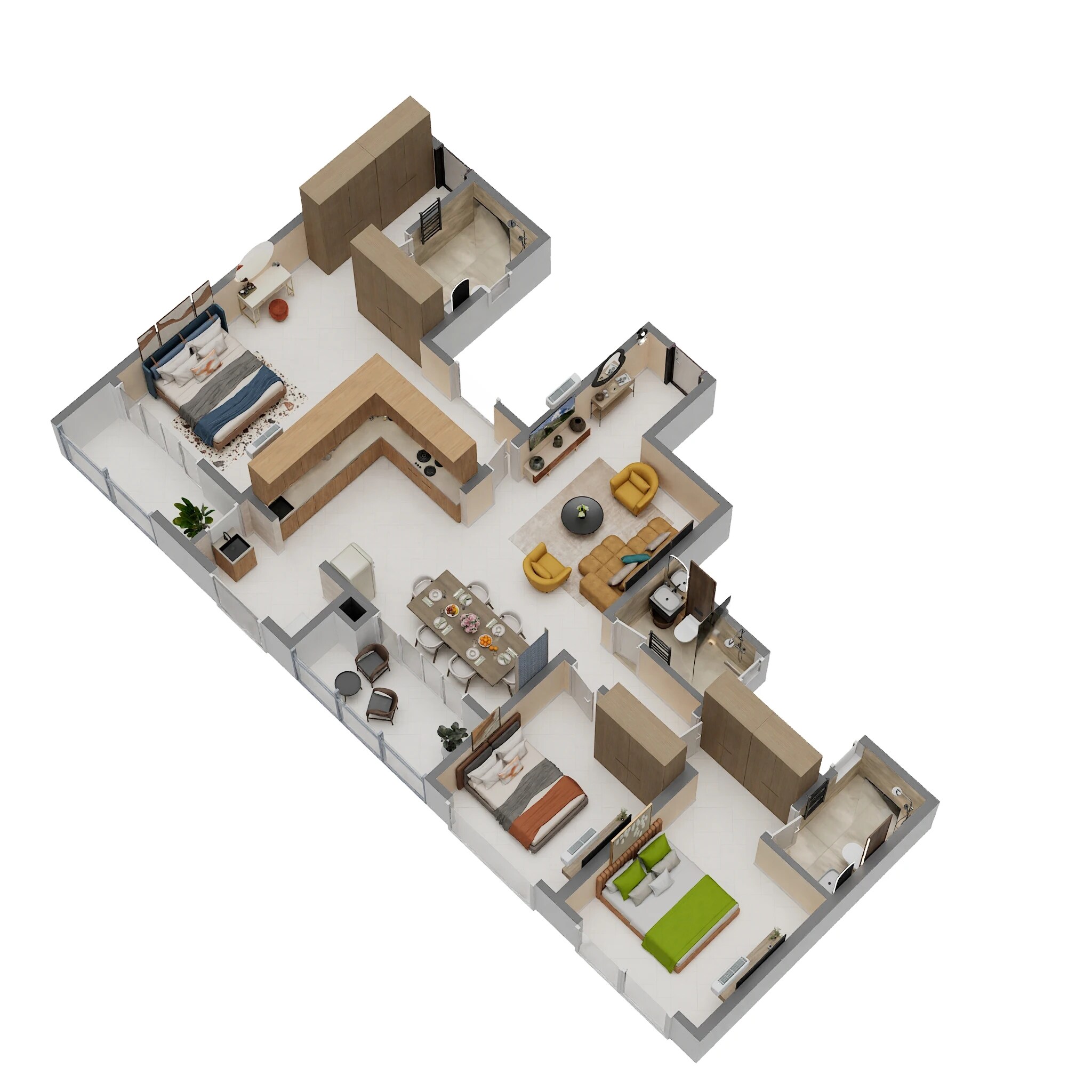 3 BHK 1985 Sq. Ft. Apartment