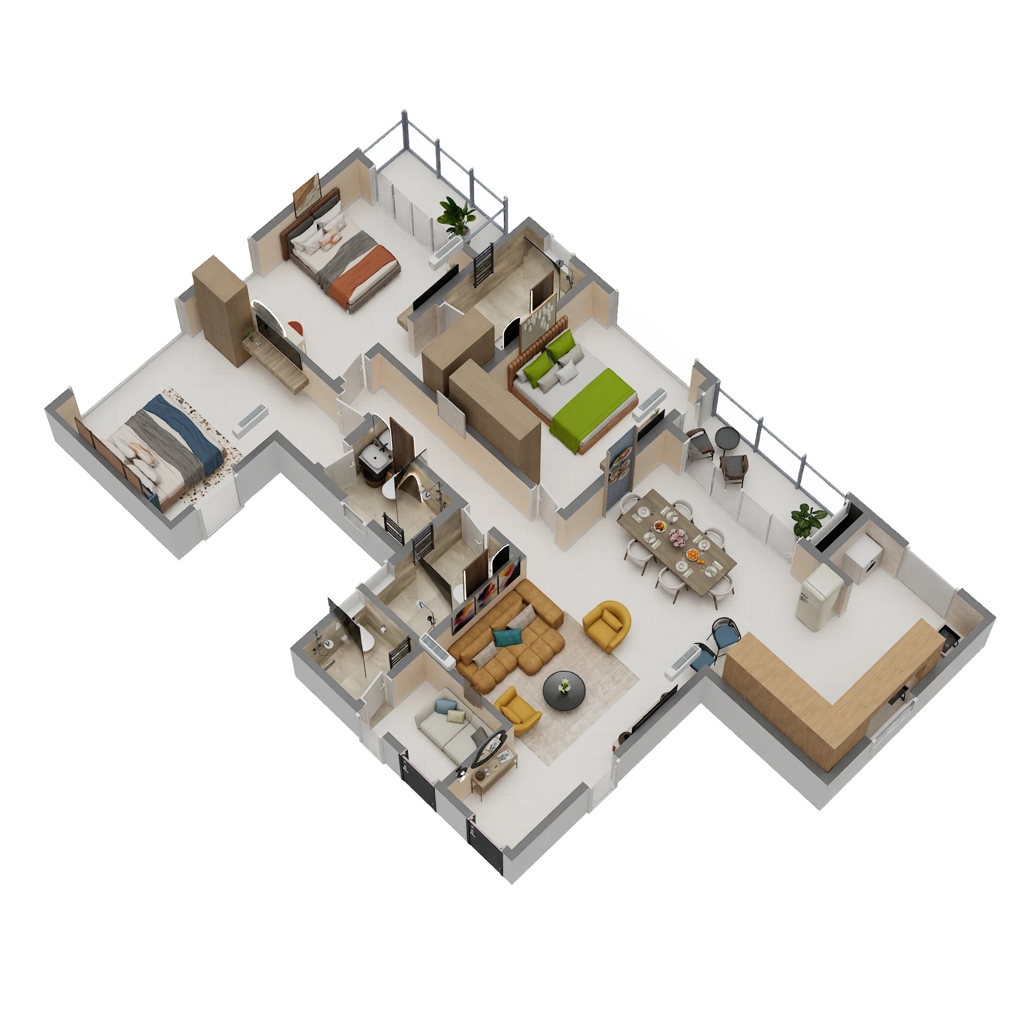 Floor plan of 4 BHK 2270 Sq. Ft. Apartment in Sumadhura Solace, Bangalore