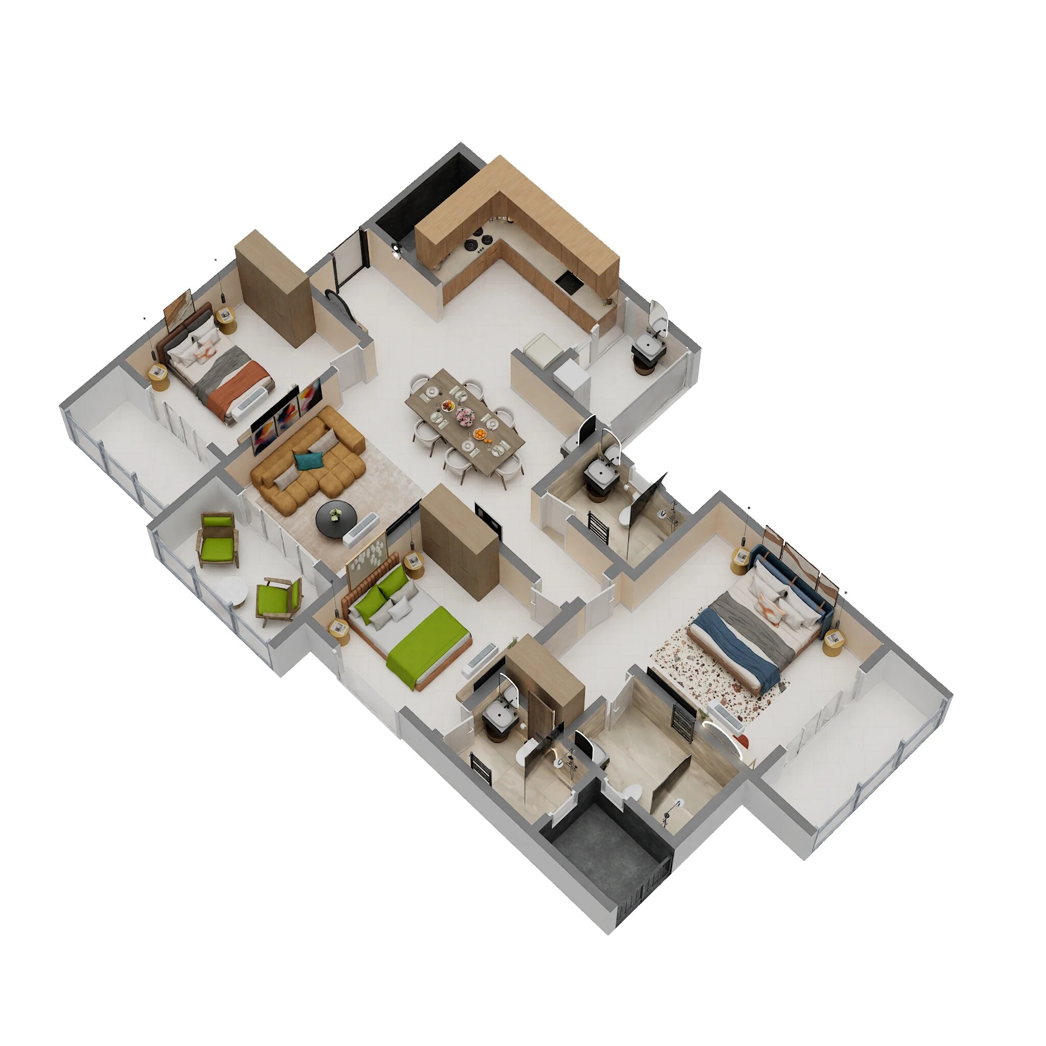 Floor plan of 3 BHK 1790 Sq. Ft. Apartment in Sumadhura Solea, Bangalore