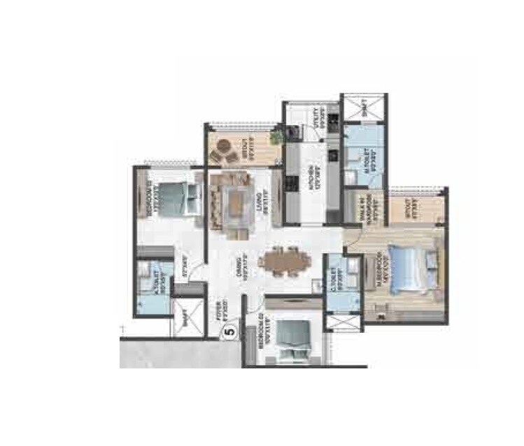 3 BHK 1740 Sq. Ft. Apartment