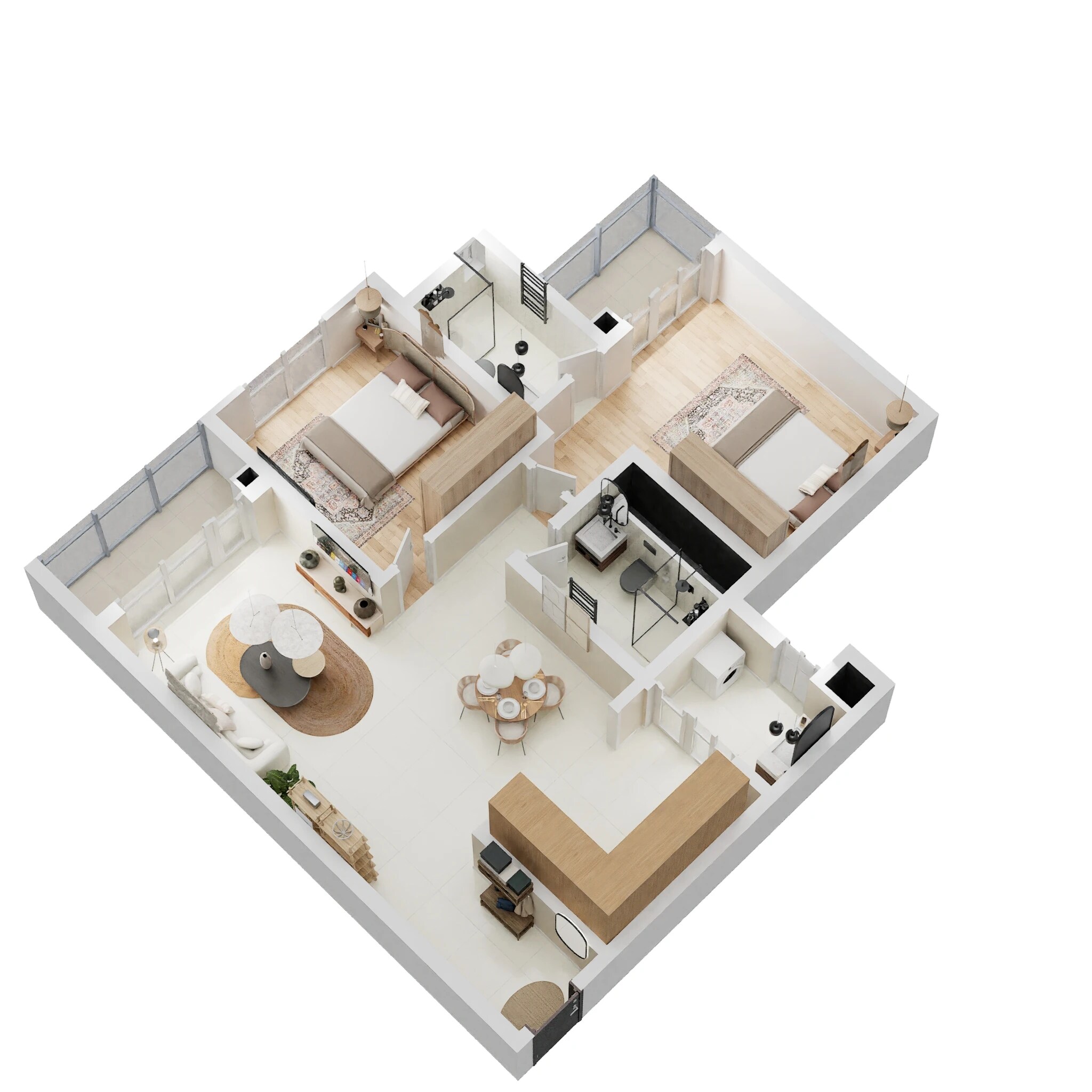 Floor plan of 2 BHK 1550 Sq. Ft. Apartment in Sumadhura Sushantham, Bangalore