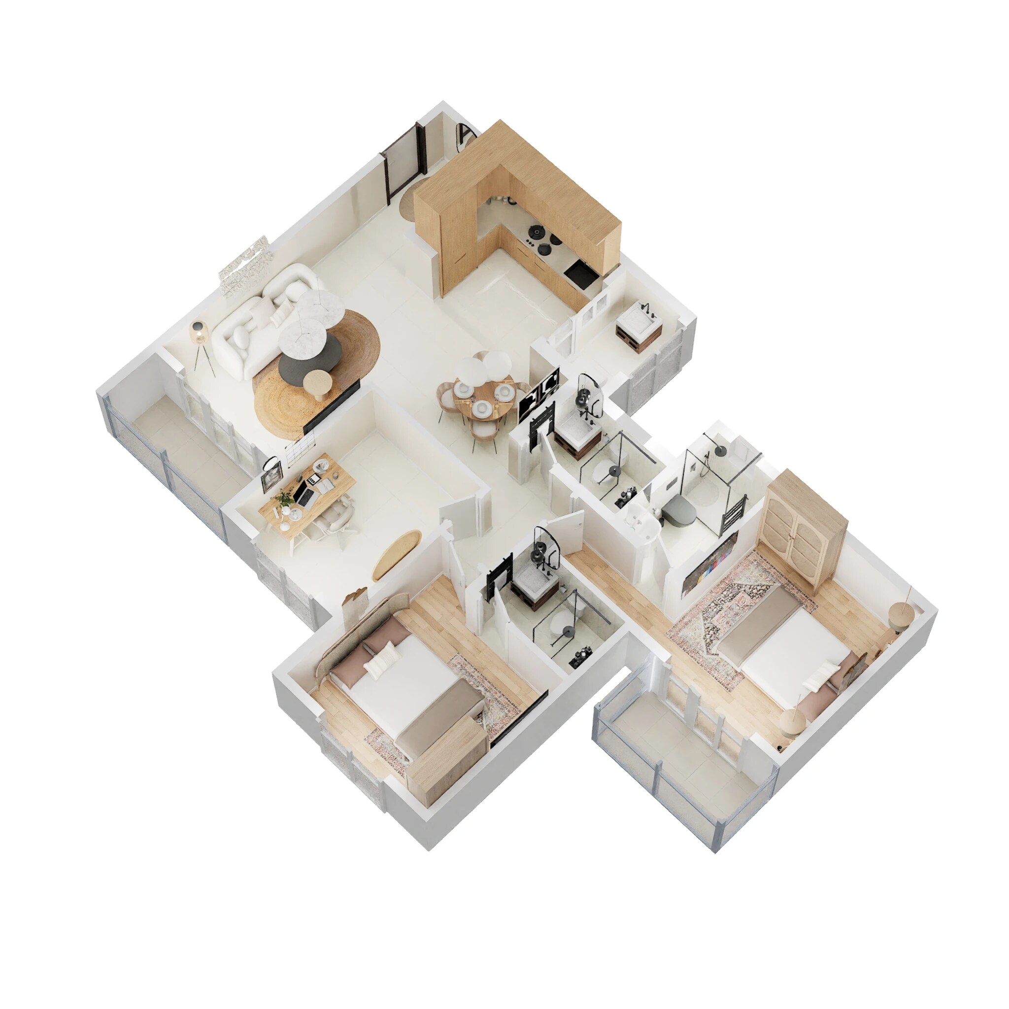 Floor plan of 3 BHK 1735 Sq. Ft. Apartment in Sumadhura Sushantham, Bangalore